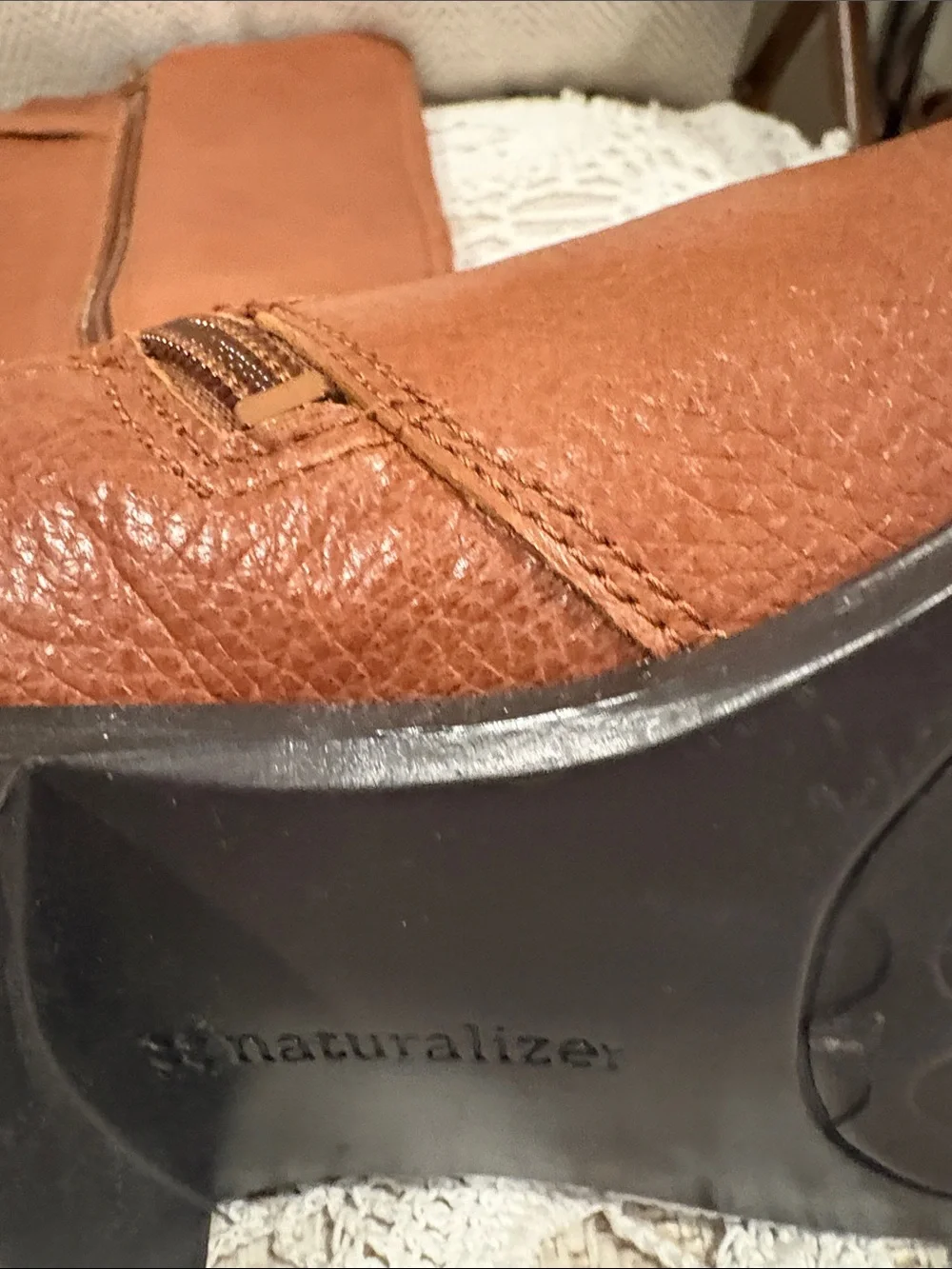 Naturalizer Tall Leather Over-the-Knee Boots in Cognac Brown